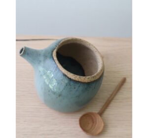 Salt Shaker - Blue mist on speckled clay